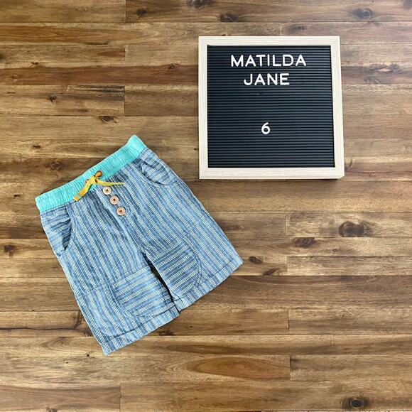 NEW Matilda Jane Brilliant Daydream Coast To Coast Short Blue Cotton Linen 6 - Picture 1 of 5